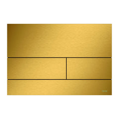 TECE TECEsquare II metaal WC-bedieningsplaat voor duospoeltechniek met gekleurd oppervlak, Geborsteld goud optisch (met anti-vingerprint)
