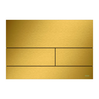 TECE TECEsquare II metaal WC-bedieningsplaat voor duospoeltechniek met gekleurd oppervlak, Geborsteld goud optisch (met anti-vingerprint)
