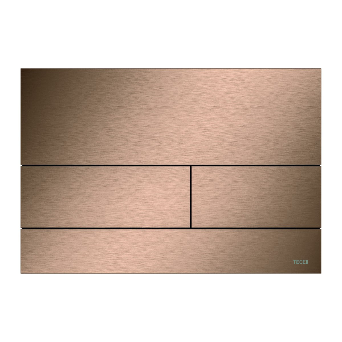 TECE TECEsquare II metaal WC-bedieningsplaat voor duospoeltechniek met gekleurd oppervlak, Geborsteld rood goud (met anti-vingerprint)