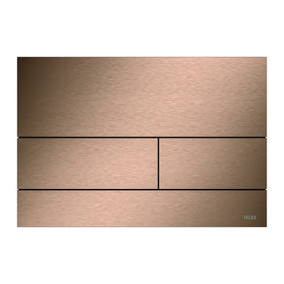 TECE TECEsquare II metaal WC-bedieningsplaat voor duospoeltechniek met gekleurd oppervlak, Geborsteld rood goud (met anti-vingerprint)