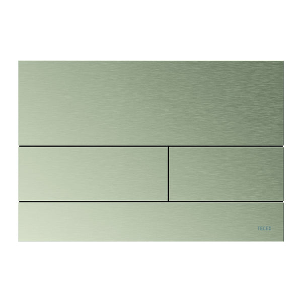 TECE TECEsquare II metaal WC-bedieningsplaat voor duospoeltechniek met gekleurd oppervlak, Geborsteld nikkel cool (met anti-vingerprint)