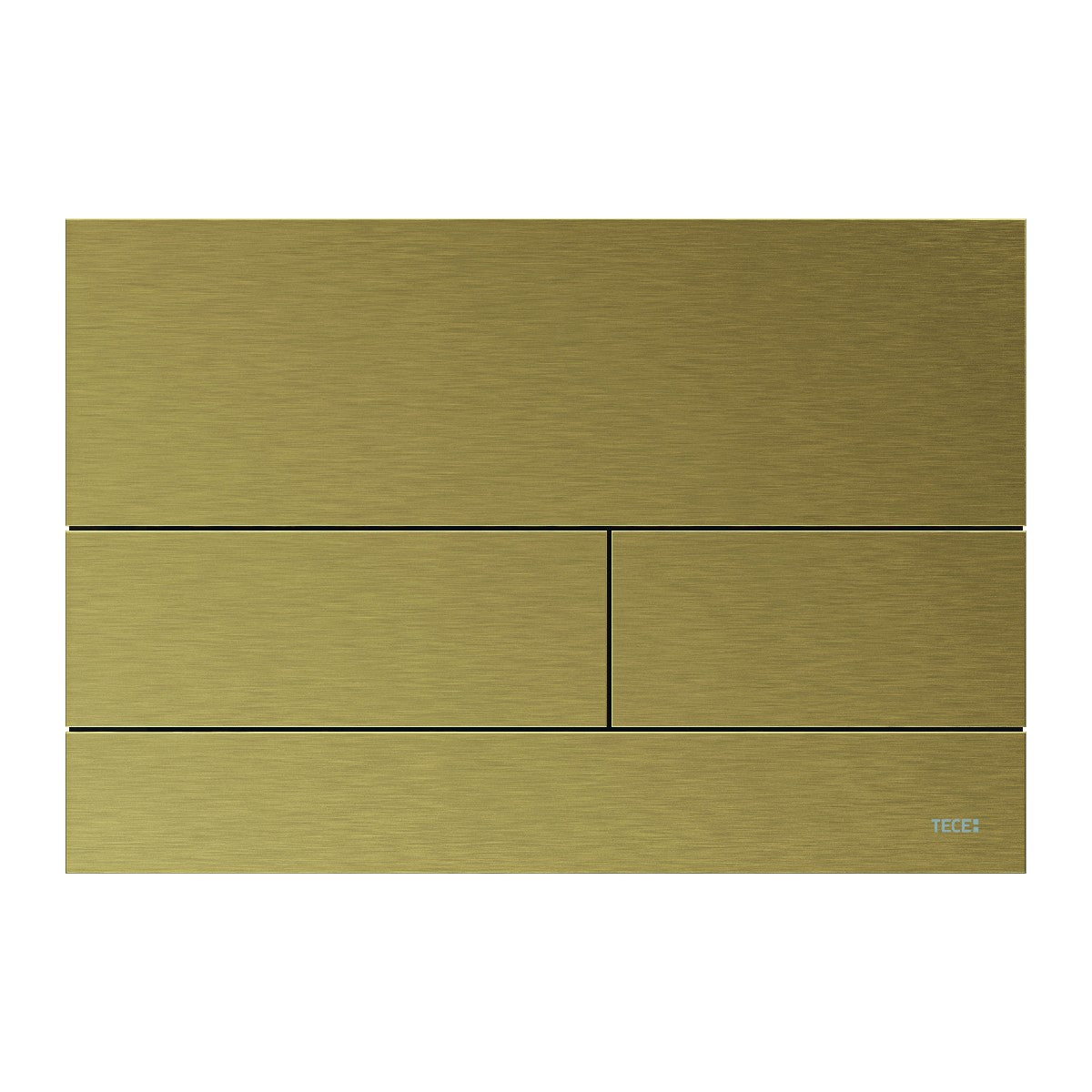 TECE TECEsquare II metaal WC-bedieningsplaat voor duospoeltechniek met gekleurd oppervlak, Geborsteld messing (met anti-vingerprint)