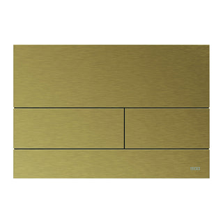TECE TECEsquare II metaal WC-bedieningsplaat voor duospoeltechniek met gekleurd oppervlak, Geborsteld messing (met anti-vingerprint)