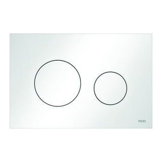 TECEloop plastic toilet flush plate for dual flush technology, white