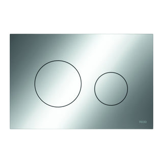 TECEloop plastic toilet flush plate for dual flush technology, polished chrome