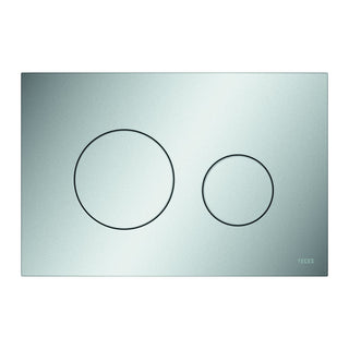 TECEloop plastic toilet flush plate for dual flush technology, matt chrome