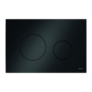 TECEloop plastic toilet flush plate for dual flush technology, black
