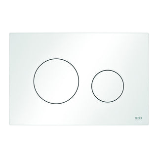 TECEloop plastic toilet flush plate for dual flush technology, matt white