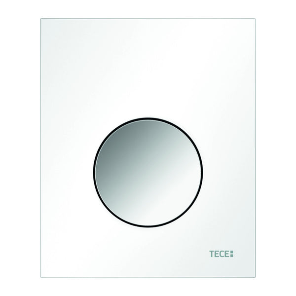 TECE urinal control panel, plastic, white, glossy chrome buttons