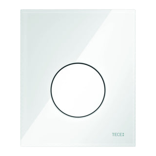 TECE urinal control panel, pure white glass, white button