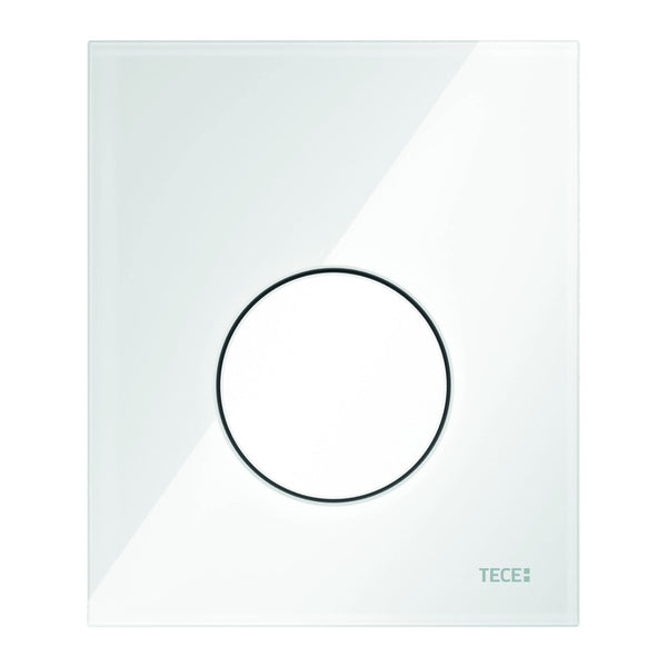 TECE urinal control panel, pure white glass, white button