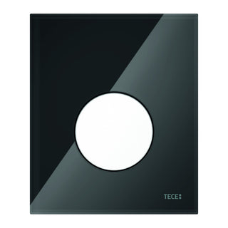 TECE urinal control panel, glass black, white button