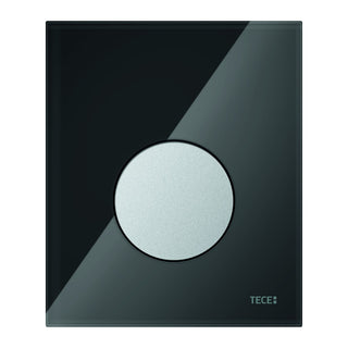 TECE urinal control panel, black glass, matt chrome button