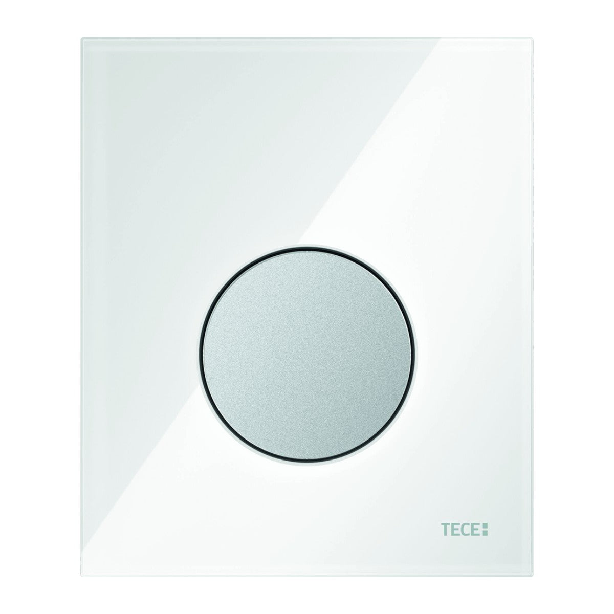 TECE TECEloop urinoirbedieningsplaat van glas incl. cartouche, Glas glanzend wit, toets mat chroom