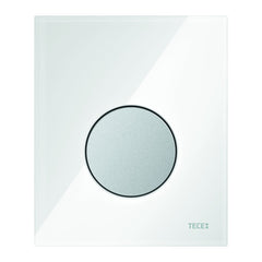 TECE TECEloop urinoirbedieningsplaat van glas incl. cartouche, Glas glanzend wit, toets mat chroom