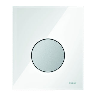 TECE loop urinal control plate glass pure white, button mat chr.
