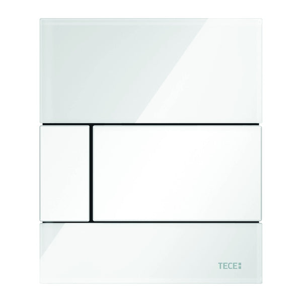 TECE square urinal control incl. cartridge, white glass, white button