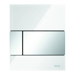 TECE square urinal control, white glass, gl. chrome