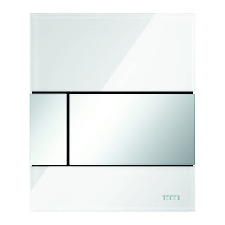 TECE TECEsquare urinoirbedieningsplaat van glas incl. cartouche, Glas glanzend wit, toets glanzend chroom