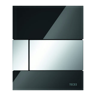 TECE TECEsquare urinoirbedieningsplaat van glas incl. cartouche, Glas glanzend zwart, toets glanzend chroom
