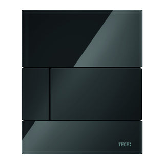 TECE TECEsquare urinoirbedieningsplaat van glas incl. cartouche, Glas glanzend zwart, toets glanzend zwart