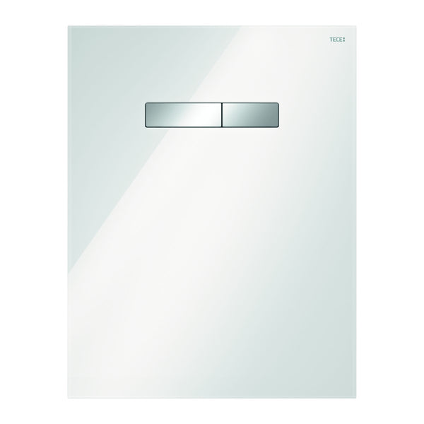 TECE TECElux bedieningsglasplaat met handmatige bediening, Glas glanzend wit, toetsen glanzend chroom