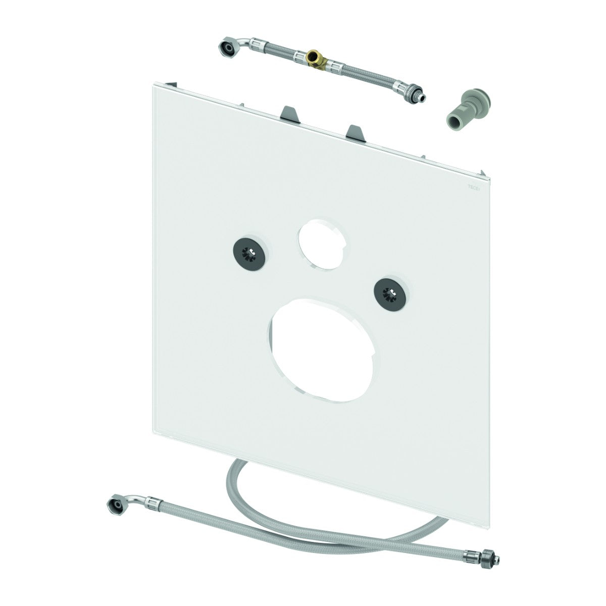 TECE TECElux bevestigingsglasplaat voor douche-WC (Duravit etc.), Glas glanzend wit