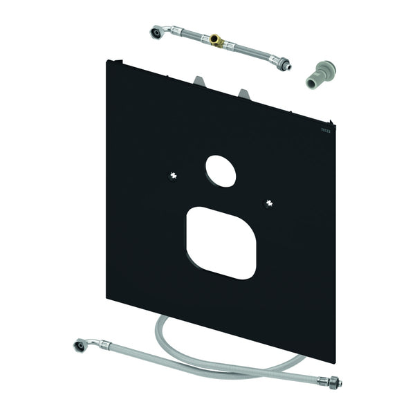 TECE TECElux bevestigingsglasplaat voor douche-WC (Duravit etc.), Glas glanzend zwart