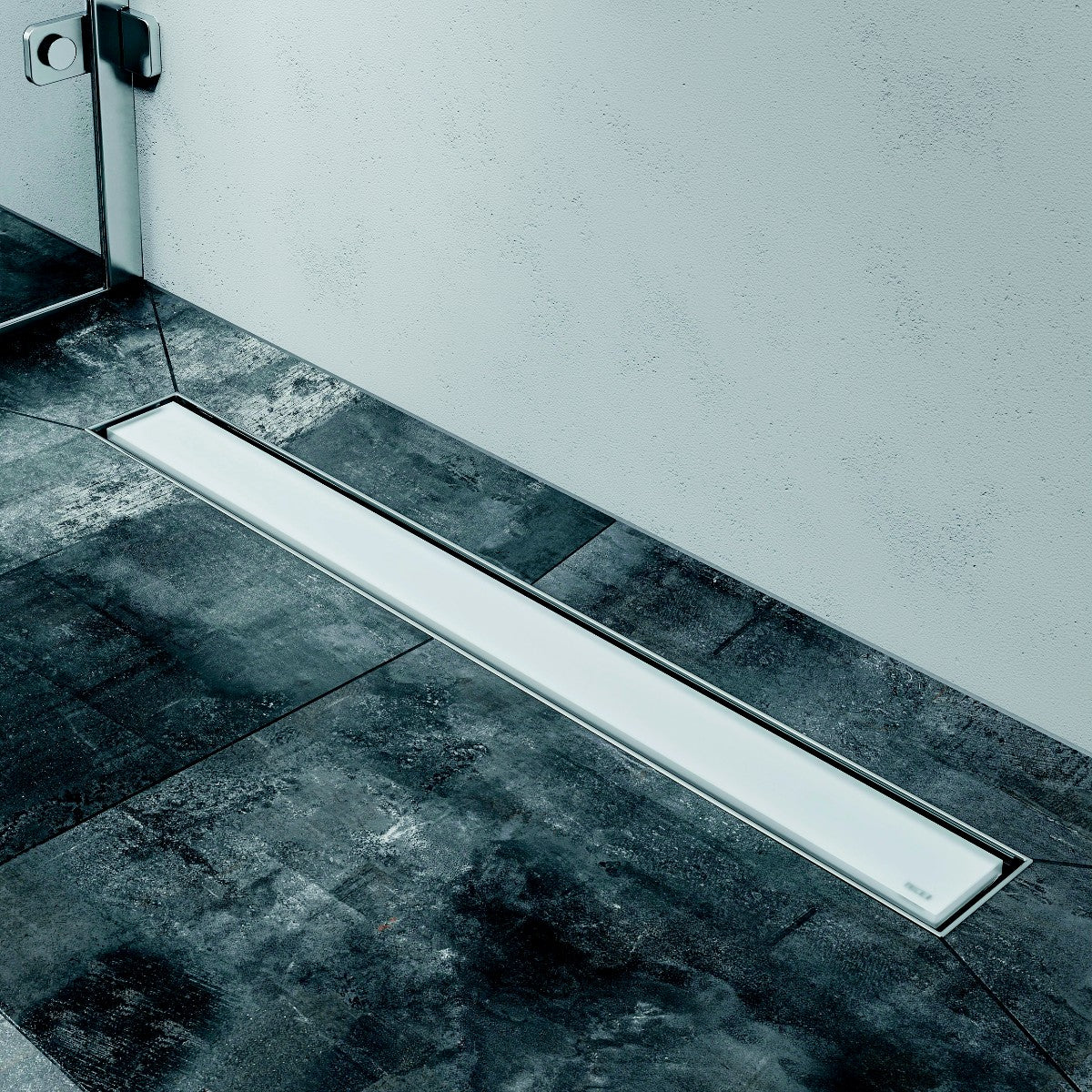 TECE TECEdrainline glasafdekking voor douchegoot, gesatineerd, Glas wit gesatineerd, 1500 mm