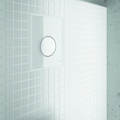 TECE urinal control panel, pure white glass, white button
