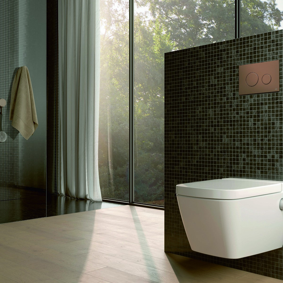 TECE TECEloop WC-bedieningsplaat van kunststof voor duospoeltechniek, metallic, Roodbrons metallic