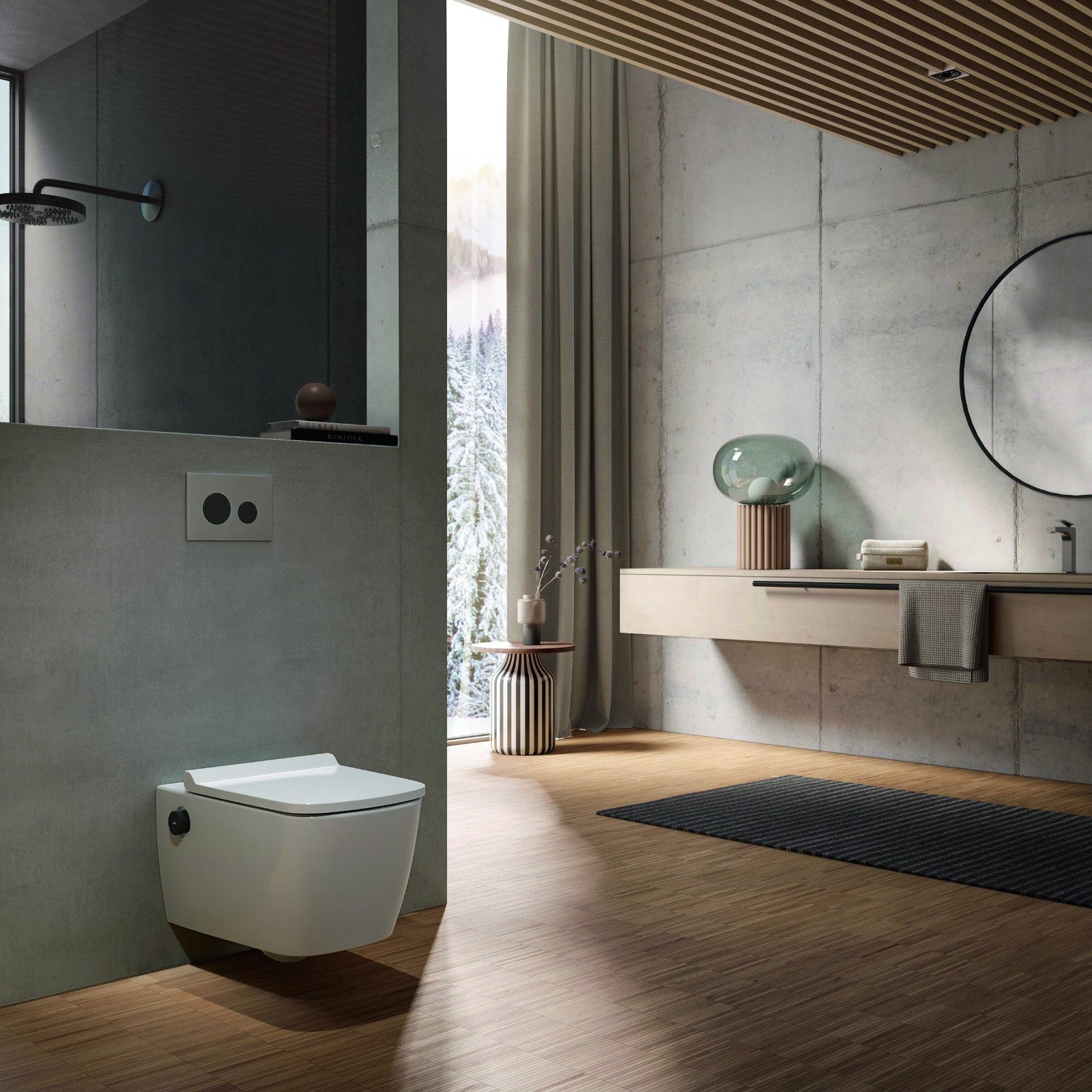 TECE TECEneo set, warm en koud water en TECEneo/one (douche) WC-zitting met deksel 
