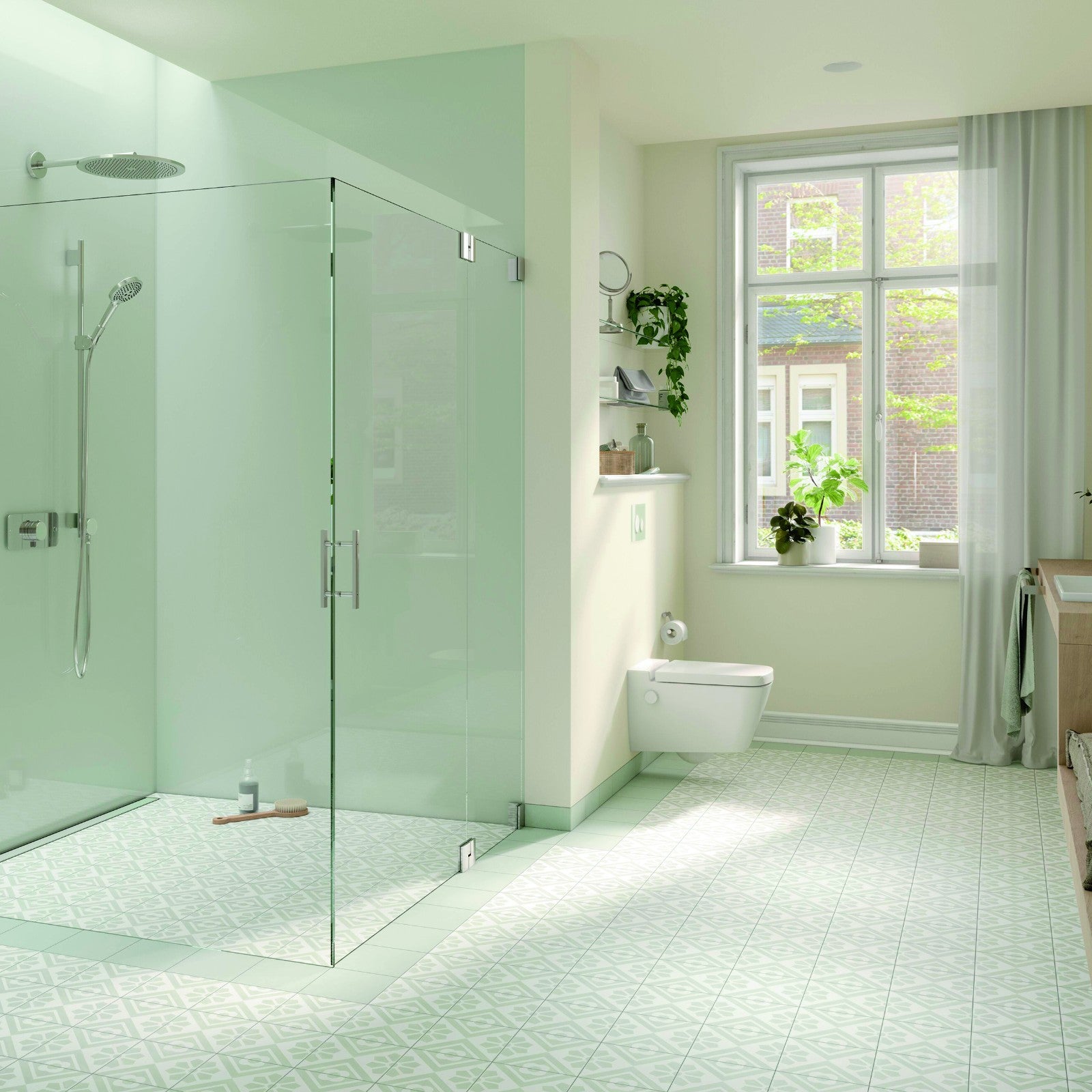 TECE TECEone set, warm en koud water en TECEneo/one (douche) WC-zitting met deksel 