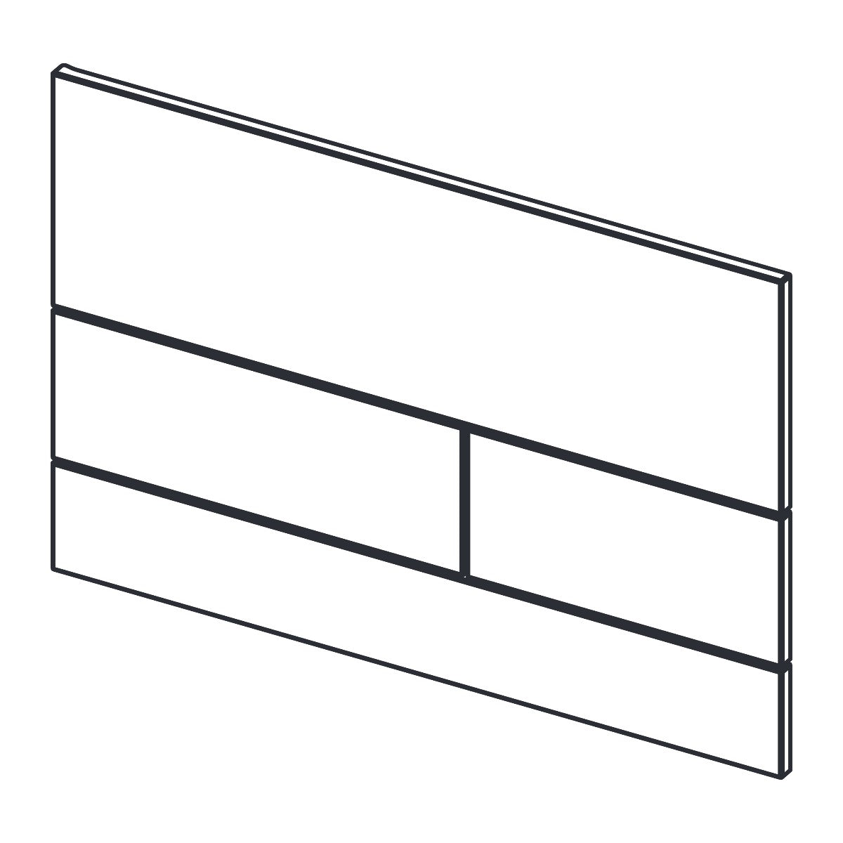 TECE TECEsquare II WC-bedieningsplaat van glas voor duospoeltechniek, Glas zwart gesatineerd