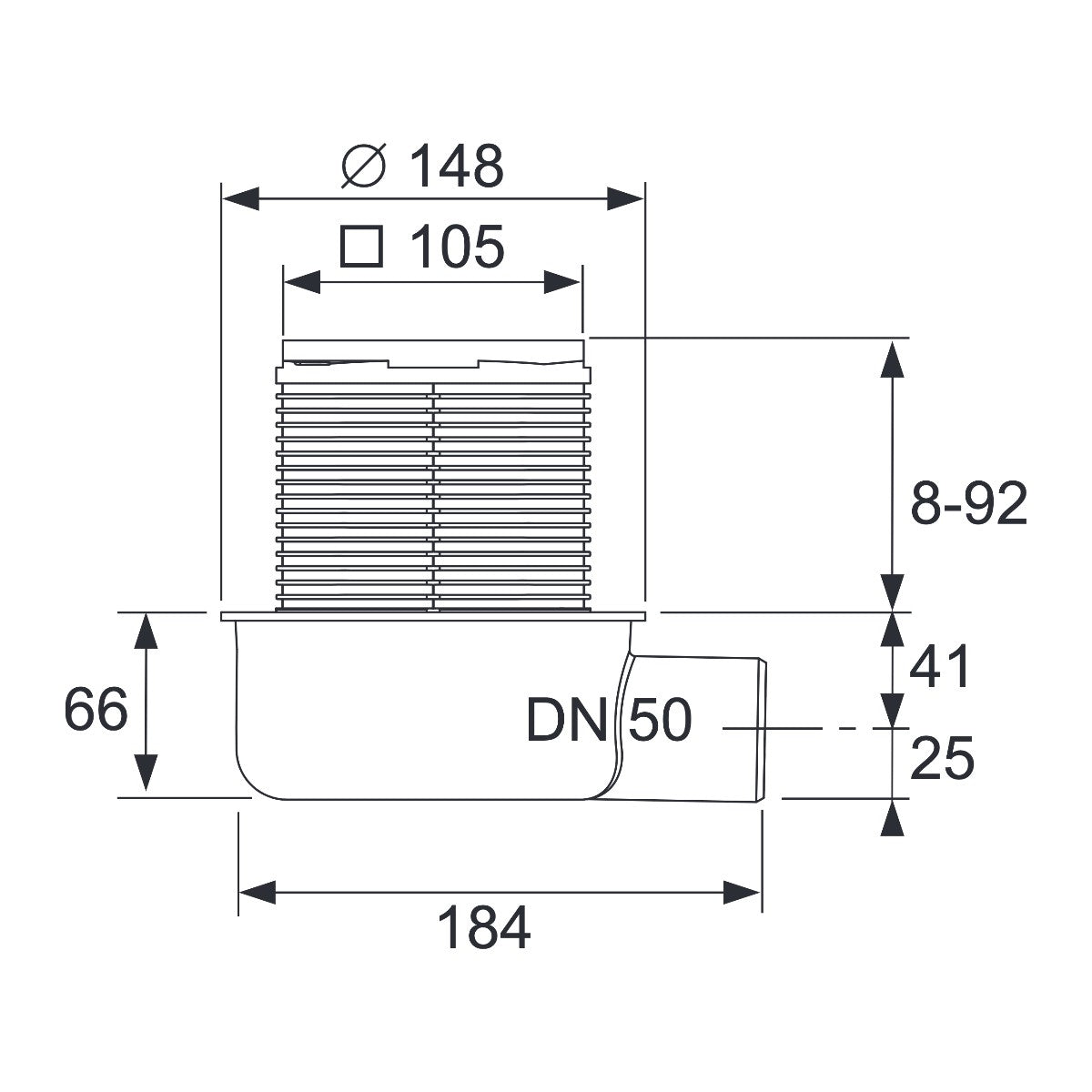TECE 50 drain set 