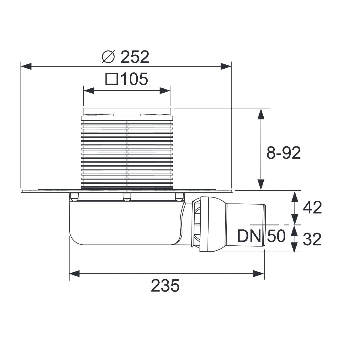 TECE TECEdrainpoint S 111 afvoerset 