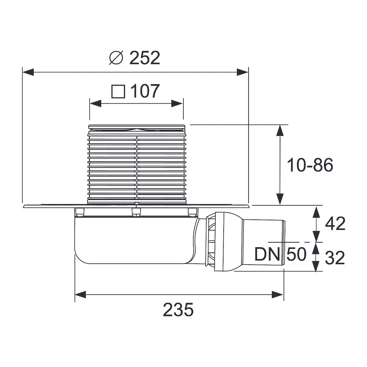 TECE TECEdrainpoint S 113 afvoerset 