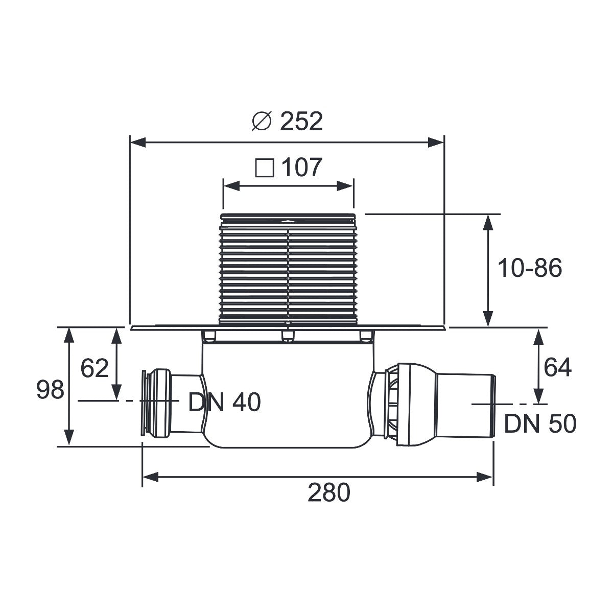 TECE TECEdrainpoint S 122 afvoerset 