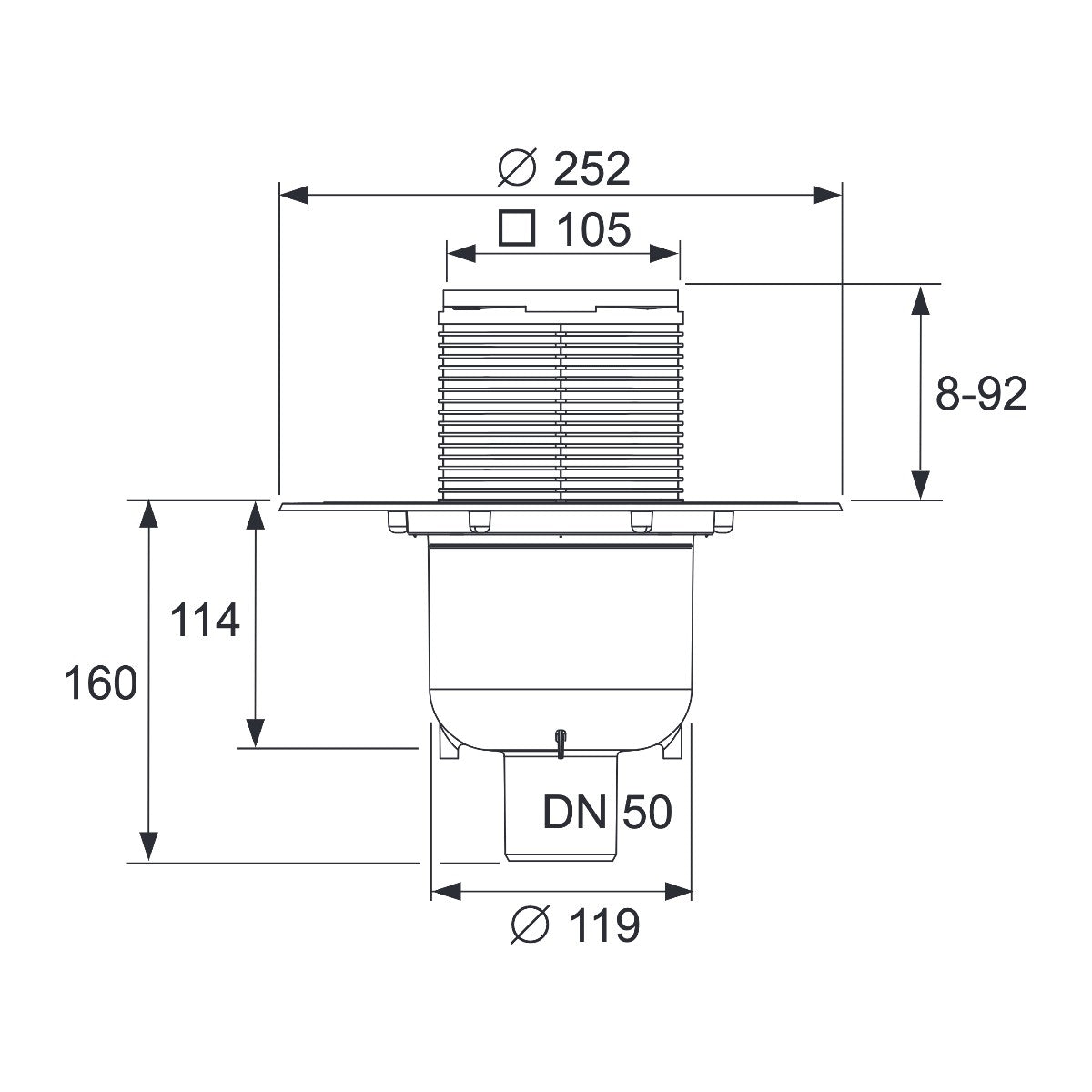 TECE TECEdrainpoint S 130 afvoerset 