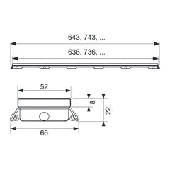 TECE TECEdrainline glasafdekking voor douchegoot, gesatineerd, Glas wit gesatineerd, 1500 mm