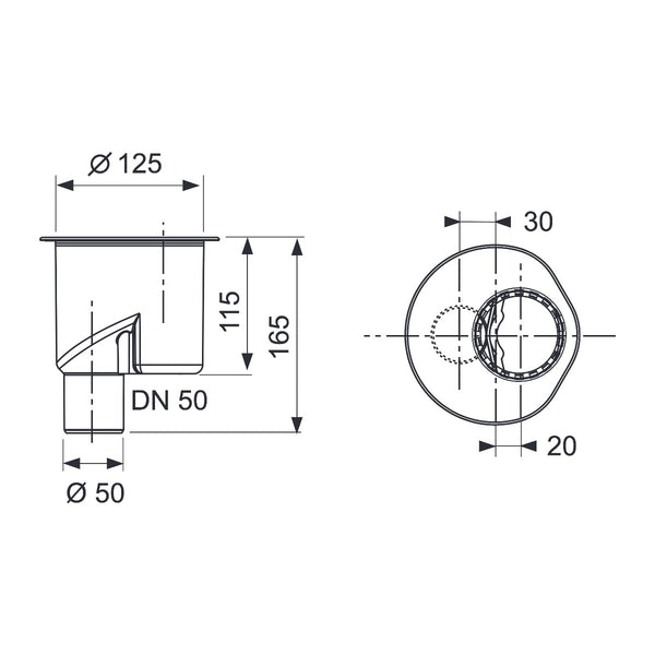TECE Drain vertical, DN 50
