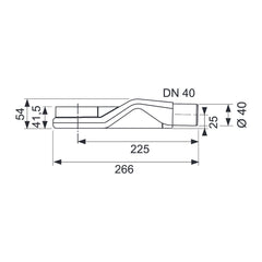 TECE Drain super low DN 40 horizontal drain