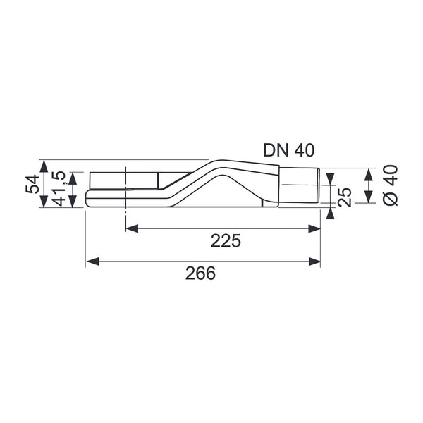TECE Drain super low DN 40 horizontal drain