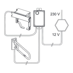 TECE TECEplanus spoeling op afstand met een kabel verbonden elektronische drukknop 12 V adapter