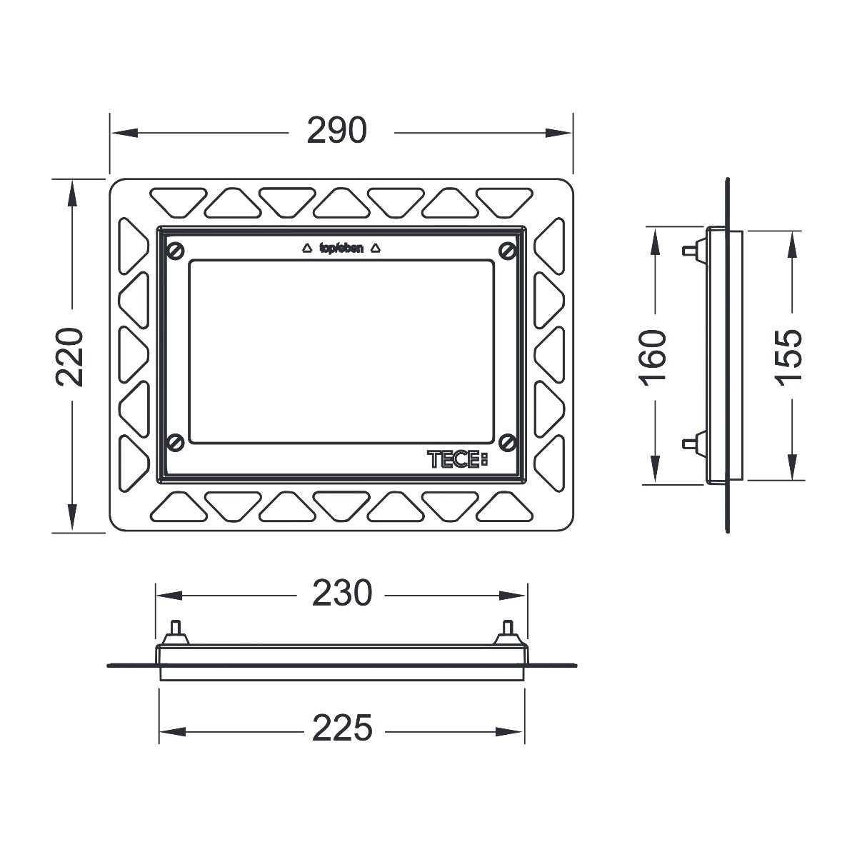 TECE toilet installation frame for flush mounting, white