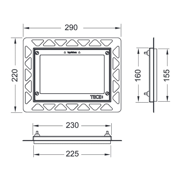 TECE toilet installation frame for flush mounting, polished chrome