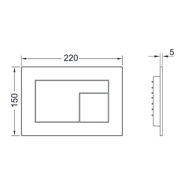 TECEvelvet WC control panel for dual flush technology Grigio Londra / Anthracite