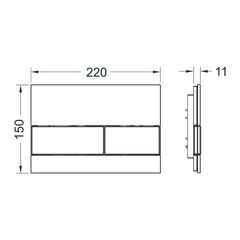 TECE square control, white glass, gl. chrome