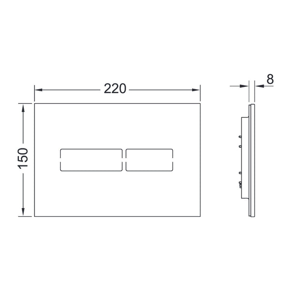 TECE TECElux Mini bedieningsplaat met elektronische spoeler Touch-bediening, Glas glanzend wit