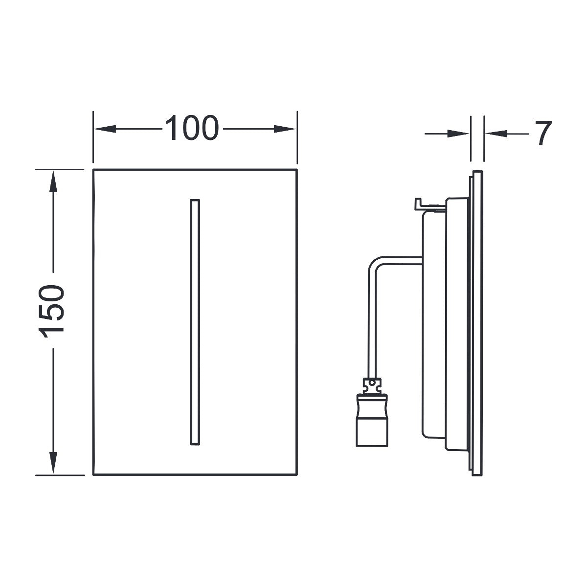TECE TECEfilo sensorafdekking glas, Glas glanzend wit